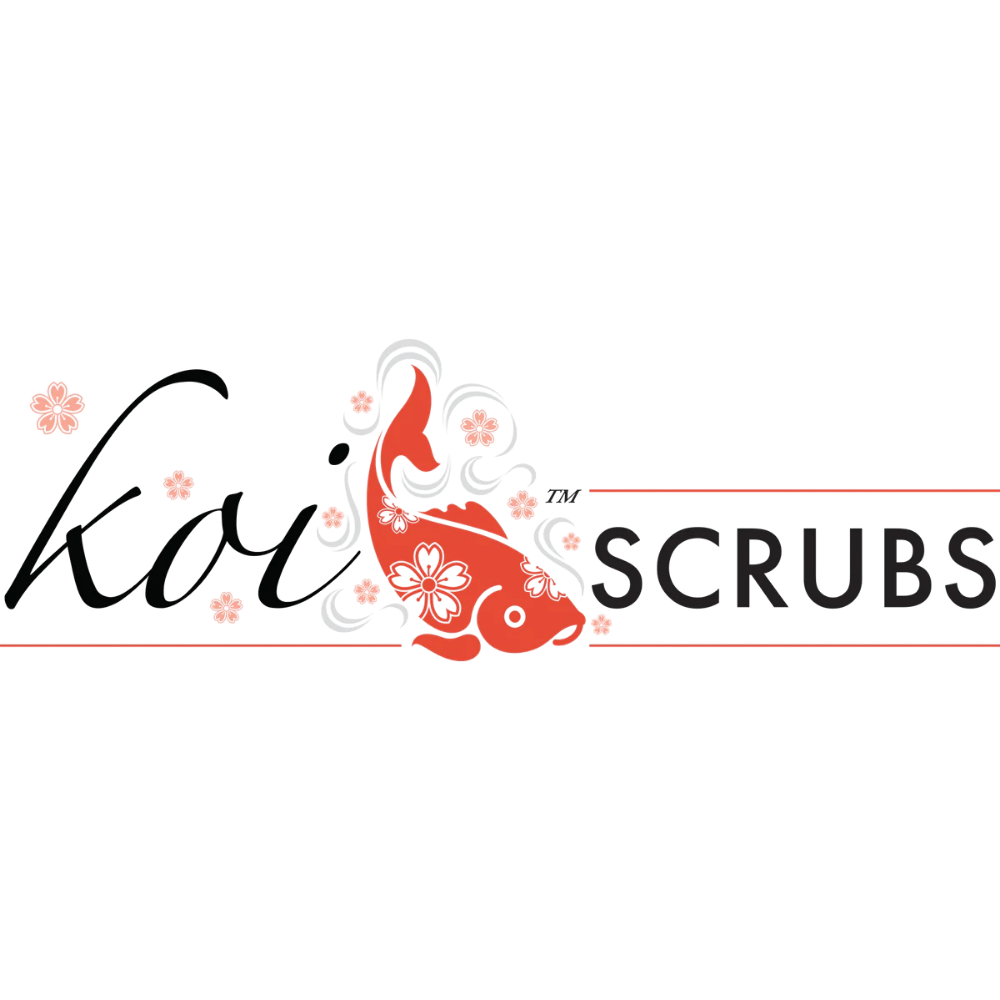 KOI scrubs logo used for medical uniforms in Ventura County California.